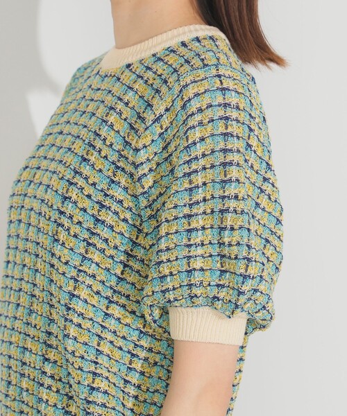 ニット セーター カラフル チェック ニット レディース BEAMS HEART ニット セーター カラフル チェック レディース