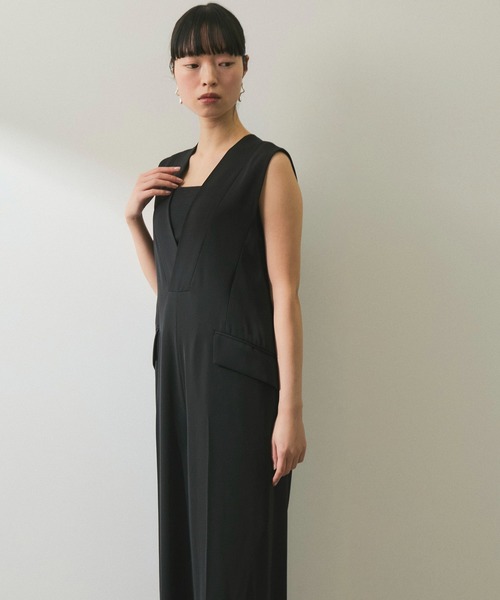ADAM ET ROPE' オールインワン 「WEB限定」Vネックロンパース