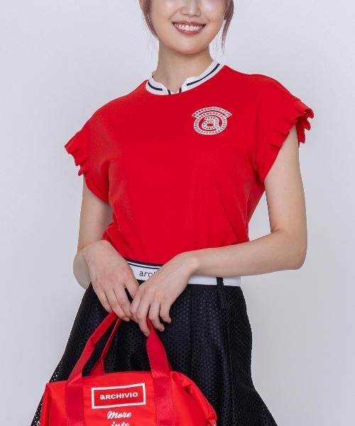 tシャツ 「LADIES」タックフリル袖UVプルオーバー レディース
