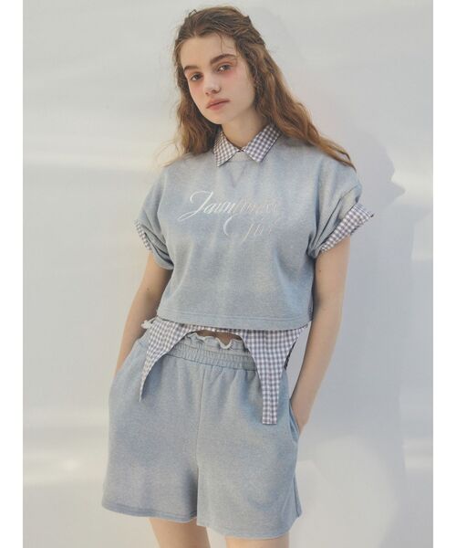 CALNAMUR パンツ SHEER LAYERED SWEAT SHORT PT/シアー
