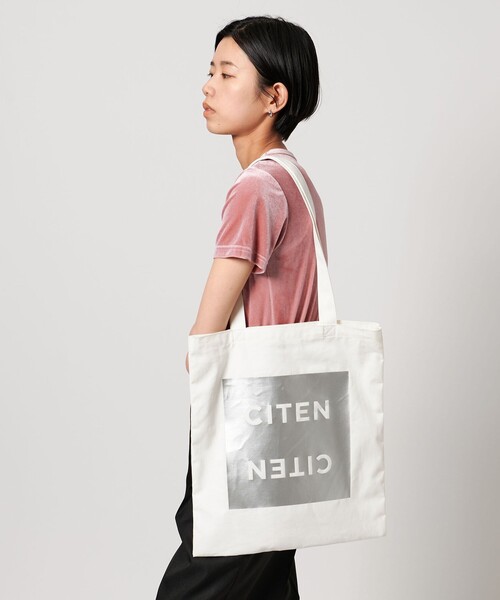 CITEN トートバッグ 「CITEN」ロゴプリントフラットトート