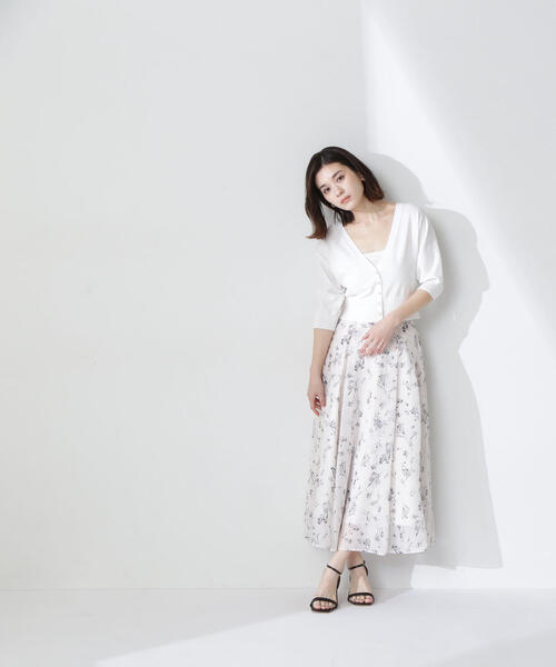 NATURAL BEAUTY BASIC フラワーシフォンフレアスカート NATURAL BEAUTY BASIC スカート フラワーシフォンフレアスカート