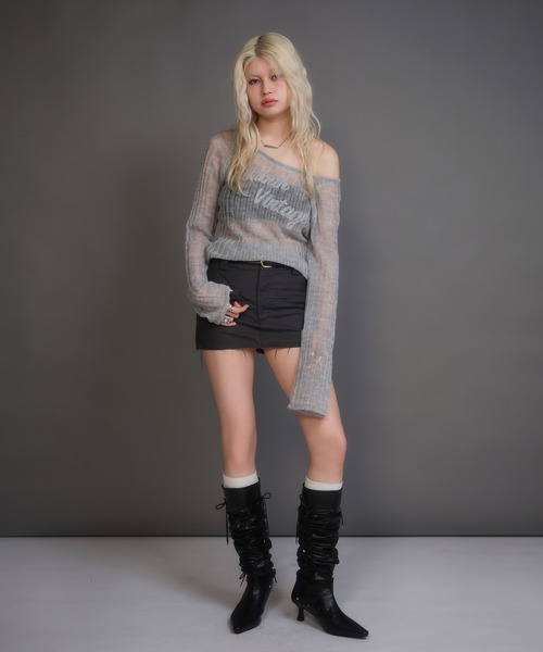 【値下中】aclent アクレント　ブーツ　L フリンジスエードルーズブーツ｜ACLENT（アクレント）