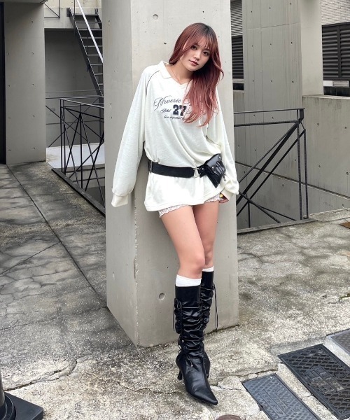 【値下中】aclent アクレント　ブーツ　L ACLENT（アクレント） ブーツ ドロストロングブーツ レディース