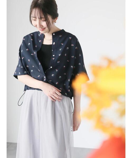 Te chichi TERRASSE ブラウス シャツ 「日比谷花壇コラボ」プリント