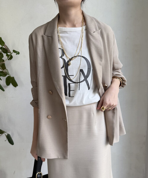 DouDouエンボスバックジップTEE DouDou tシャツ 「WEB限定」BONTEタックスリーブロゴTEE
