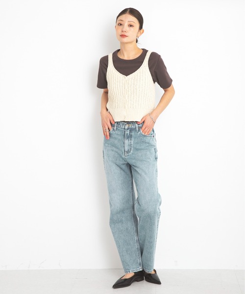 URBAN RESEARCH Sonny Label キャミソール 2WAY透かし編みニット