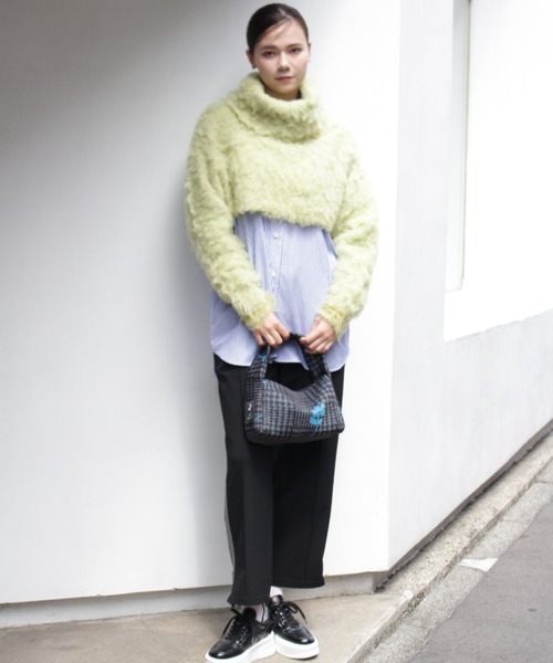 「H.A.K」 タートルネックニット FREE ライトグリーン レディース_画像5