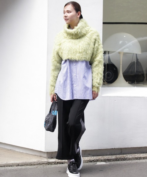 「H.A.K」 タートルネックニット FREE ライトグリーン レディース_画像6