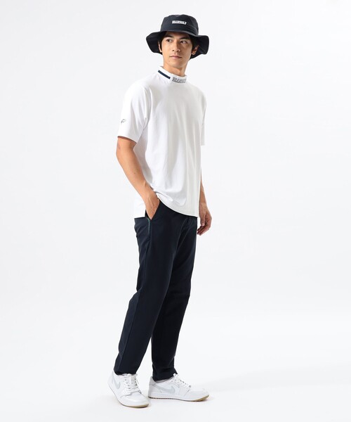 【美品】ビームスゴルフ モックネック シャツ 半袖 ネイビー メンズ L BEAMS GOLF（ビームス ゴルフ）PURPLE LABEL / シャドー