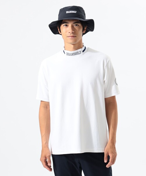 ビームスゴルフモックネックティシャツ XL BEAMS GOLF tシャツ ORANGE LABEL / リブ襟 モックネックシャツ