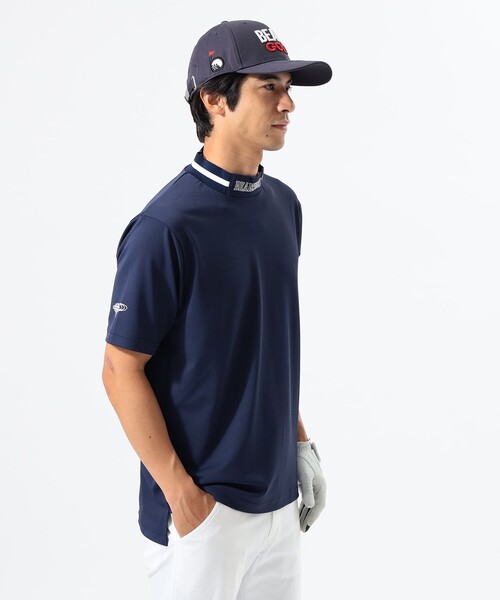 BEAMS GOLF tシャツ ORANGE LABEL / リブ襟 モックネックシャツ