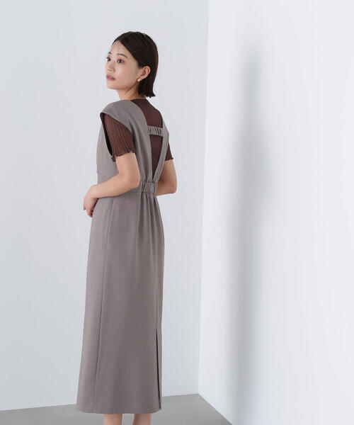 ナチュラルビューティーベーシック グレー ジャンパースカート M NATURAL BEAUTY BASIC（ナチュラルビューティーベーシック