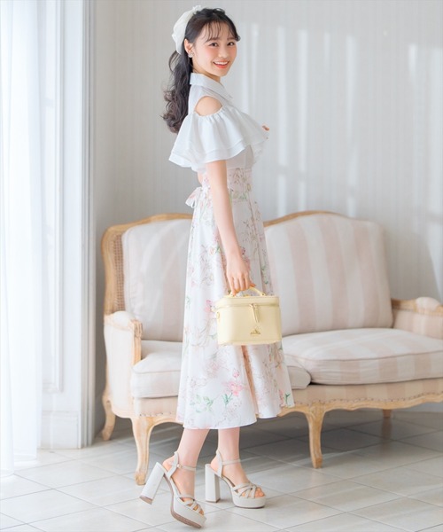 ウィルセレクション ボタニカルフラワータックフレアスカート ピンク WILLSELECTION スカート ボタニカルフラワータックフレア
