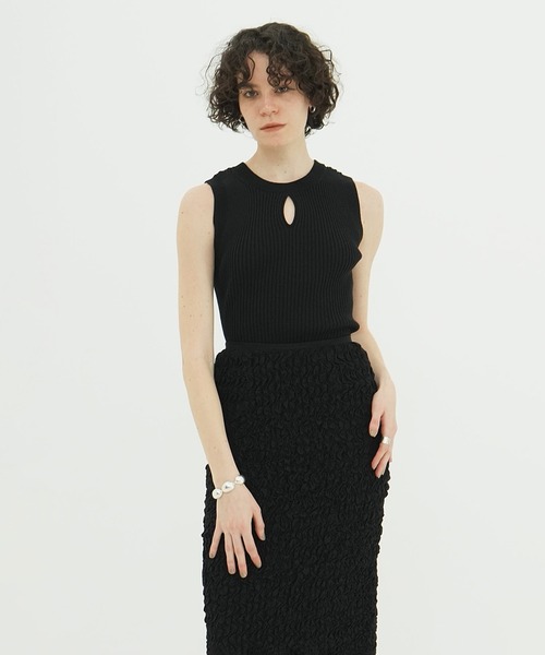 CLANE クラネ　トップス　ノースリーブ　フェザー CLANE（クラネ） タンクトップ ノースリーブ 「CLANE/クラネ」W FACE