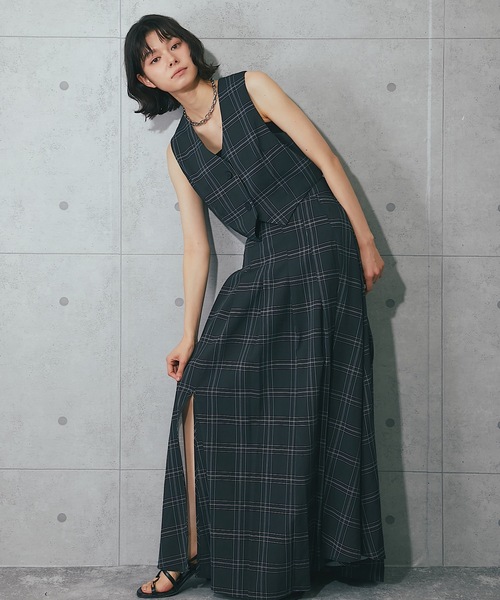 SMILE ORCHID（スマイルオーキッド） スカート チェック柄ジレ