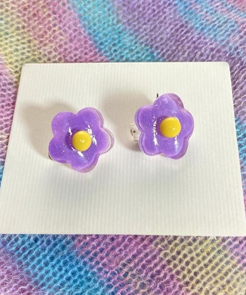 yu-ka ピアス YU-KA:フラワーデザインポップピアス flower design pop