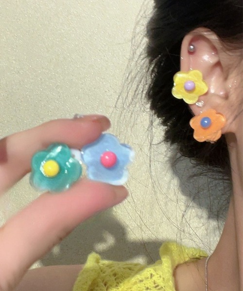 yu-ka ピアス YU-KA:フラワーデザインポップピアス flower design pop
