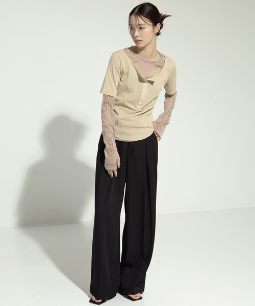 トップス studious 2pac henry neck tee 2Pac Henry Neck Tee(FREE BLACK): STUDIOUS: WOMENS｜ STUDIOUS