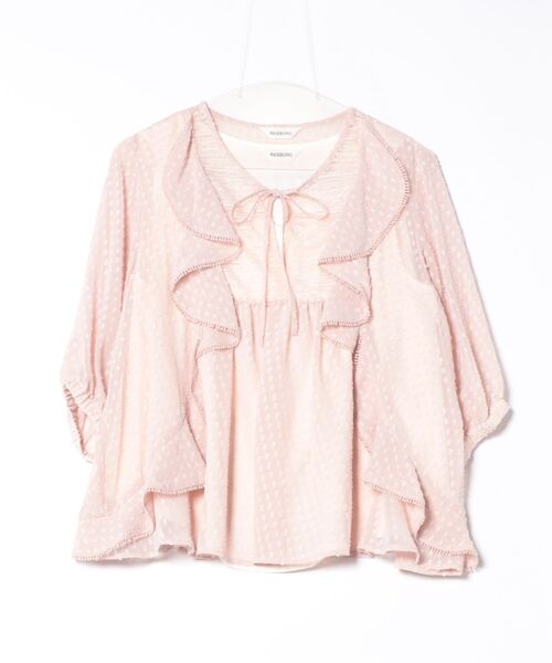 ブラウス シャツ シフォンカットジャガードブラウス レディース