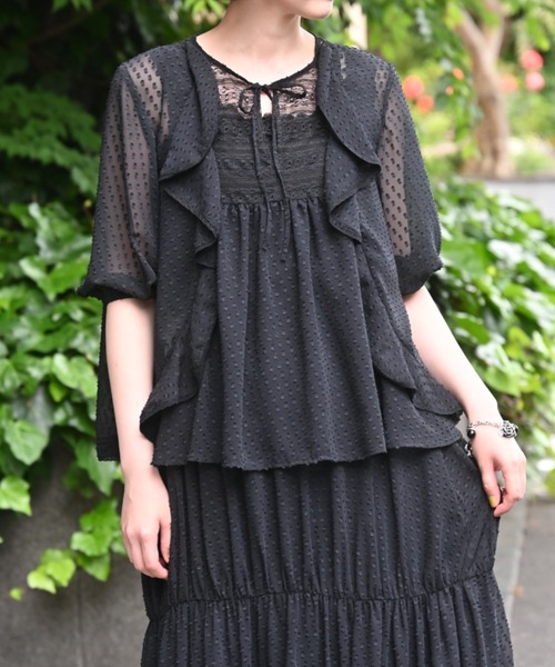 INGEBORG（インゲボルグ） ブラウス シャツ 半袖 シフォンカット 