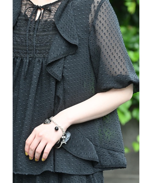 INGEBORG（インゲボルグ） ブラウス シャツ 半袖 シフォンカット 