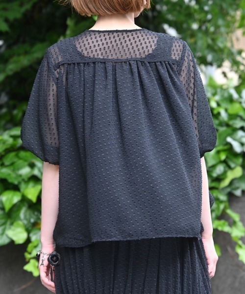 INGEBORG（インゲボルグ） ブラウス シャツ 半袖 シフォンカット 