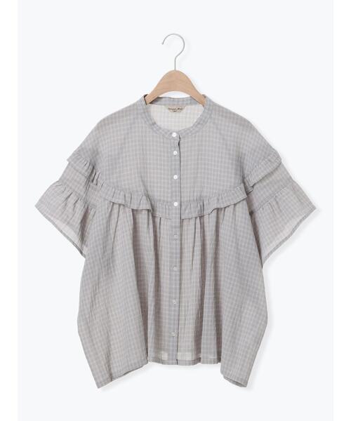 最終価格 サマンサモスモス 立川限定 リネンスタンドフリルブラウス