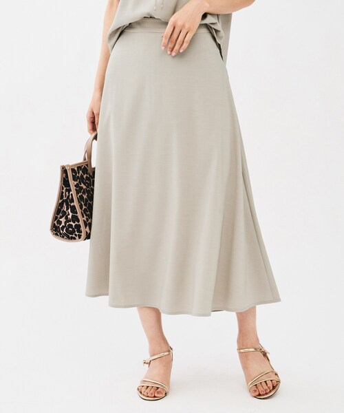 匿名配送 Linen フレアスカート リネンフレアスカート ネイビー 美シルエット Aラインロング