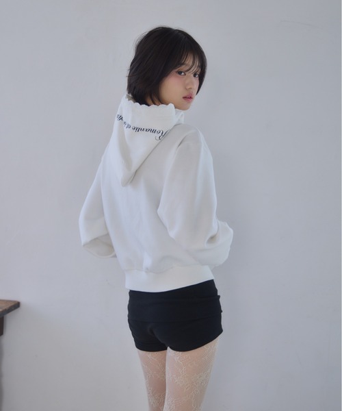 Smyeon パーカー 白 Smyeon（スミョン）の「Compact lace zip
