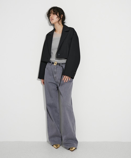 ツイです！美品　ADAM ET ROPE' テーラードジャケット　フリー ADAM ET ROPE'（アダムエロペ） テーラードジャケット FREE オフ