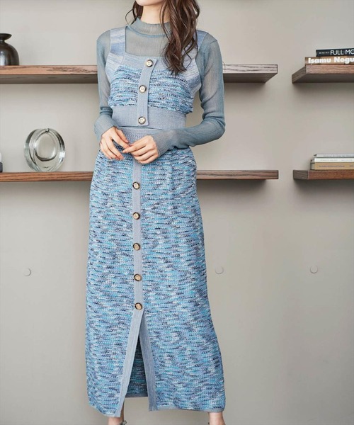 「REDYAZEL」 ニットスカート FREE ブルー レディース_画像9