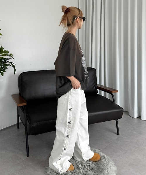 「sedacle」 加工デニムパンツ MEDIUM ブラック メンズ