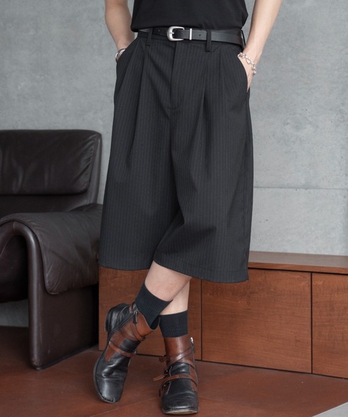 パンツ SINSS Two tuck wide straight stripe Two tuck wide straight stripe slacks / 2タックワイド