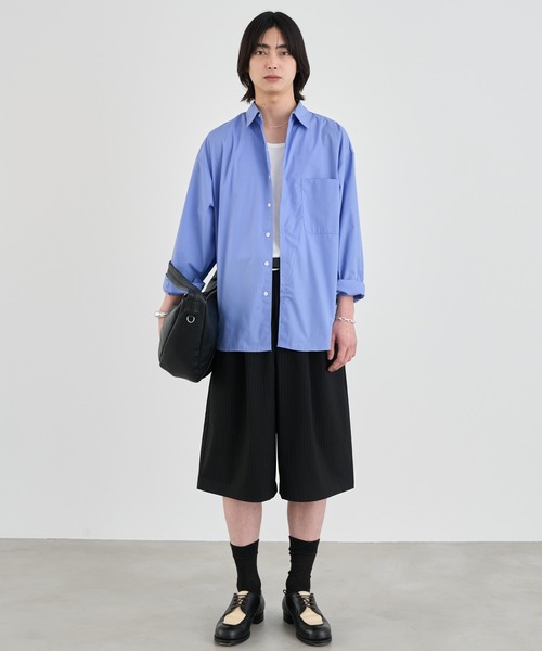 SINSS ワイドパンツ パンツ Two tuck wide stripe shorts / ツータック