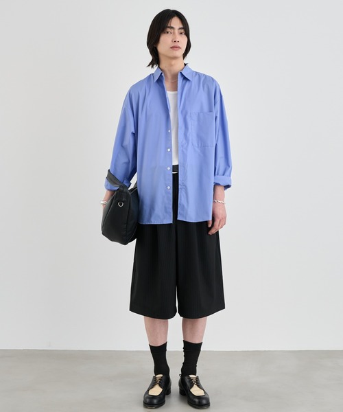 SINSS ワイドパンツ パンツ Two tuck wide stripe shorts / ツータック