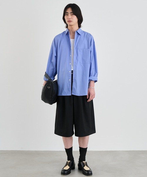 SINSS ワイドパンツ パンツ Two tuck wide stripe shorts / ツータック