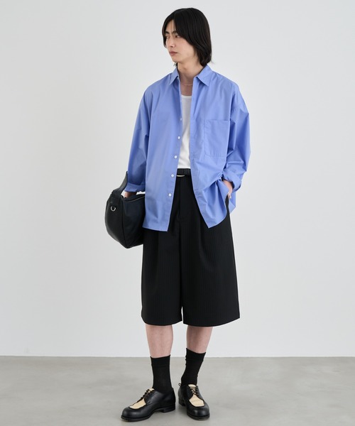SINSS ワイドパンツ パンツ Two tuck wide stripe shorts / ツータック