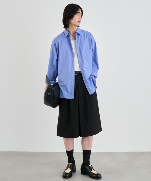 SINSS ワイドパンツ パンツ Two tuck wide stripe shorts / ツータック