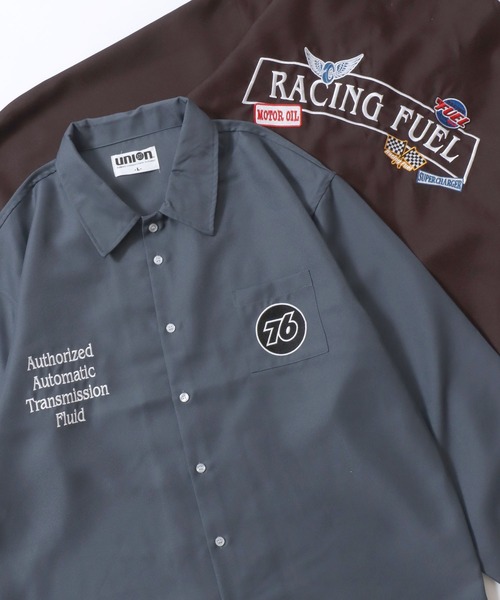 長袖　シャツ シャツ 76Lubricants/ナナロクルブリカンツ オーバーサイズ ワッペン