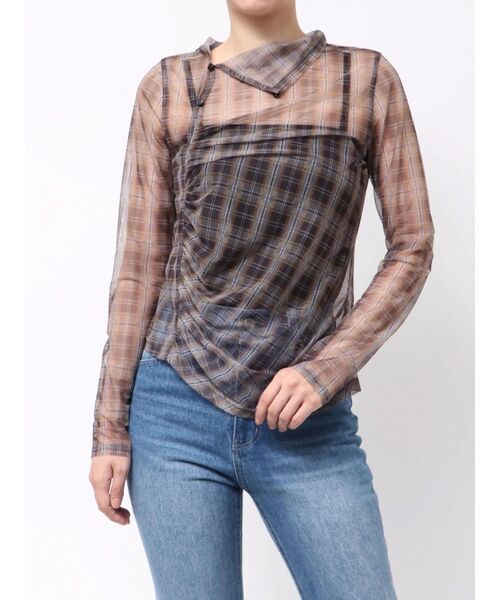 MERCURYDUO（マーキュリーデュオ） tシャツ シアーアシメドレープ2WAY