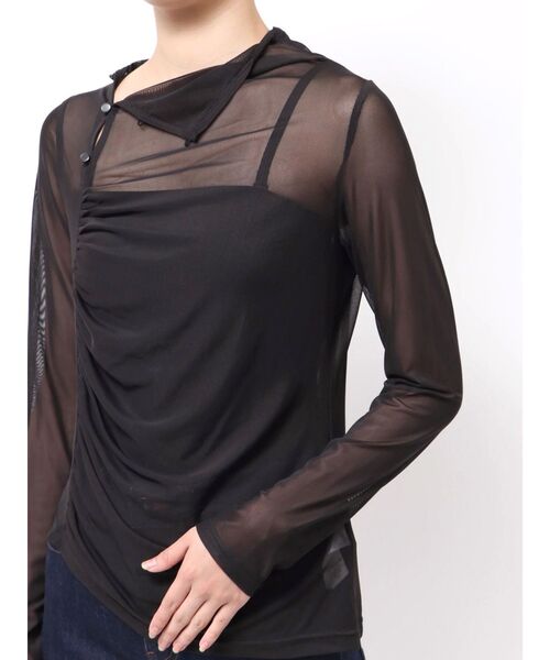 MERCURYDUO（マーキュリーデュオ） tシャツ シアーアシメドレープ2WAY
