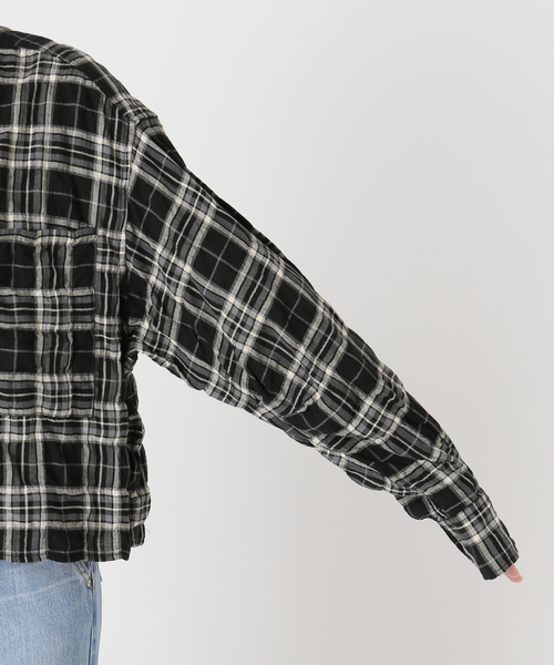 シャーリングチェックショートシャツ人気！完売‼️ シャーリングチェックショートシャツ（シャツ/ブラウス）｜IENA