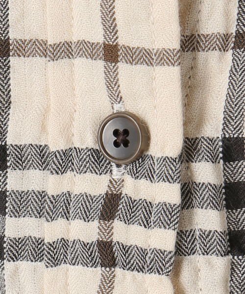 【定価より50%OFF】【IENA/25AW】シャーリングチェックショートシャツ IENA（イエナ） ブラウス シャツ シャーリングチェックショートシャツ