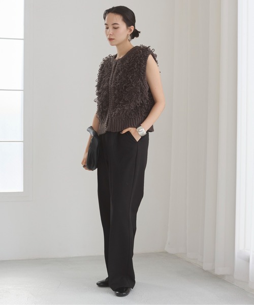 ANGIE ベスト ジレ ループフリンジニットベスト レディース : ZOZOTOWN
