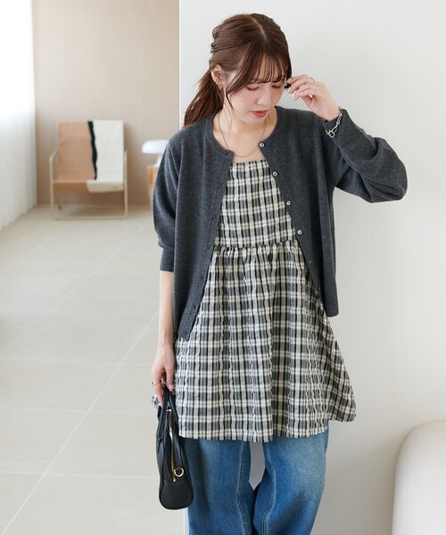 Discoat（ディスコート） カーディガン ウールカシミアクルーネック