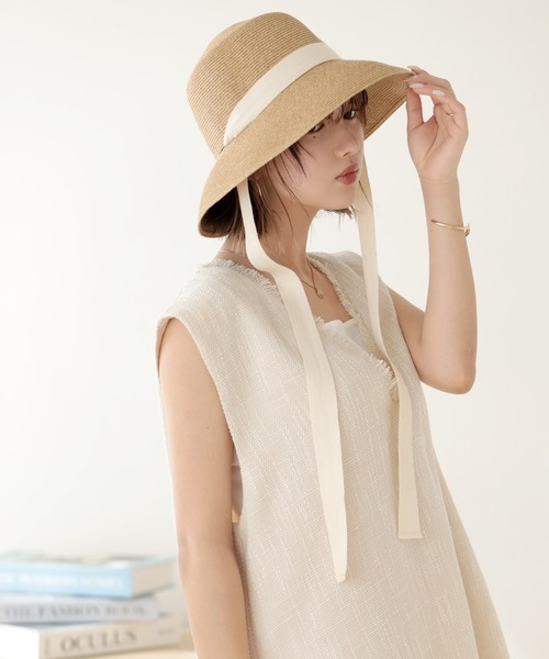 「Little&More」 ストローハット FREE ホワイト レディース_画像3