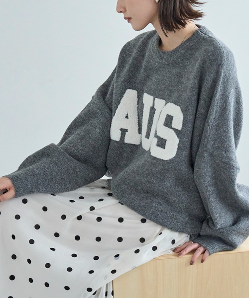 meilmada ニット セーター サガラワッペンロゴニット レディース