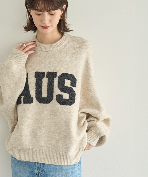 meilmada ニット セーター サガラワッペンロゴニット レディース