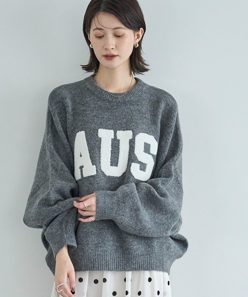 meilmada ニット セーター サガラワッペンロゴニット レディース